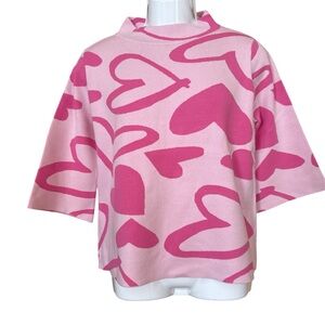 Fate Pink Heart Print Top